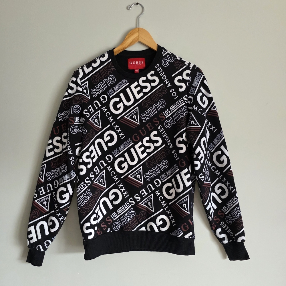 Guess Los Angeles Men's Sweatshirt Limited Edition All Over Print Small